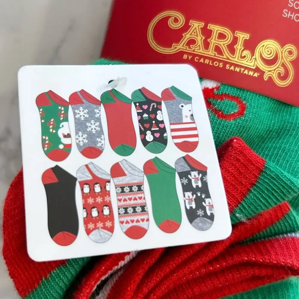 New Carlos Santana 10 Pack Woman’s Christmas Socks‎